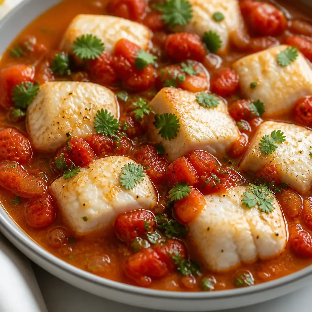 30 Minute Spicy Fish Stew close-up view