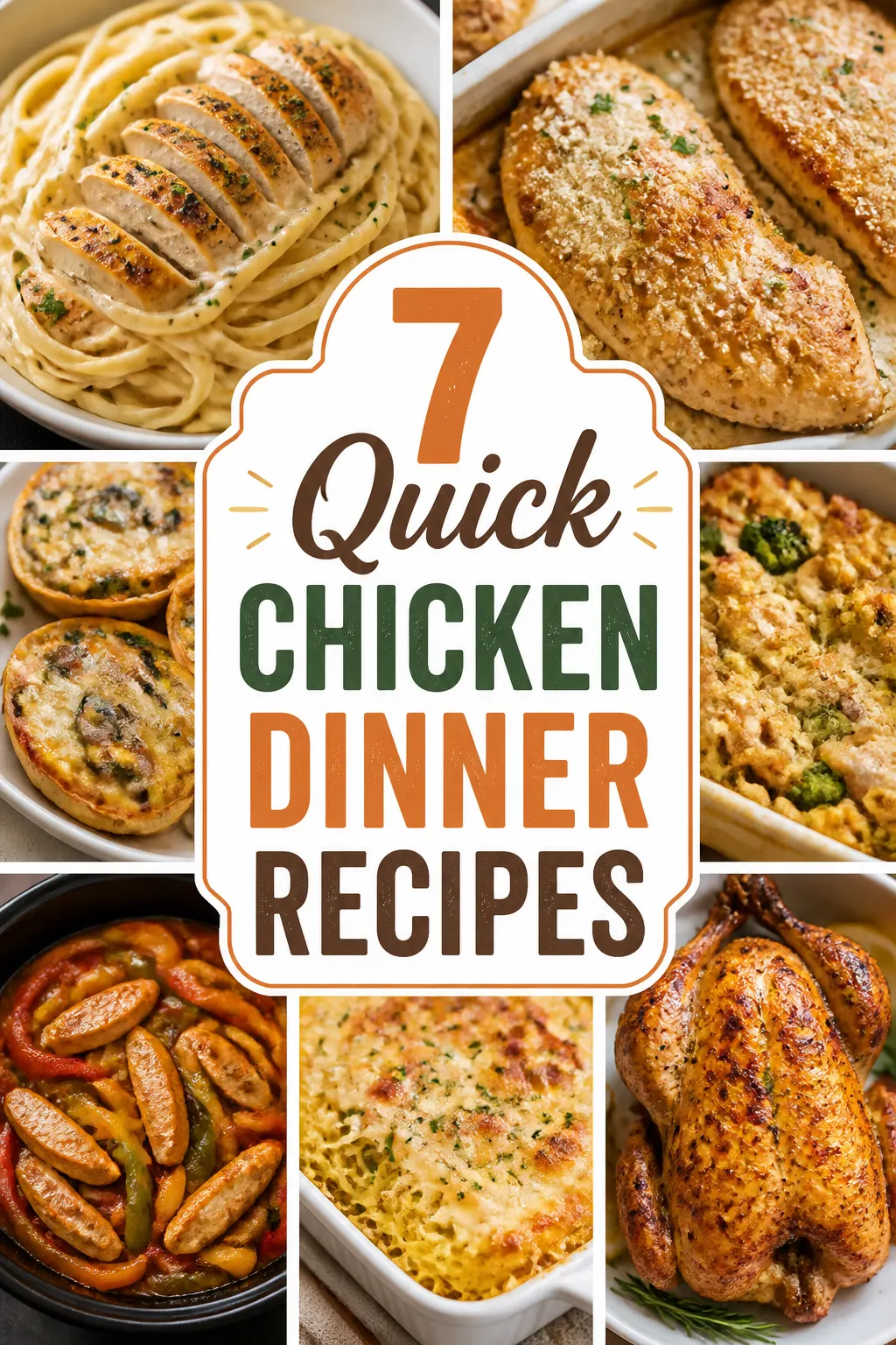7 Quick Chicken Dinner Recipes Pinterest pin