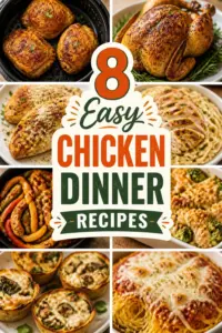 8 Easy Chicken Dinner Recipes Pinterest pin