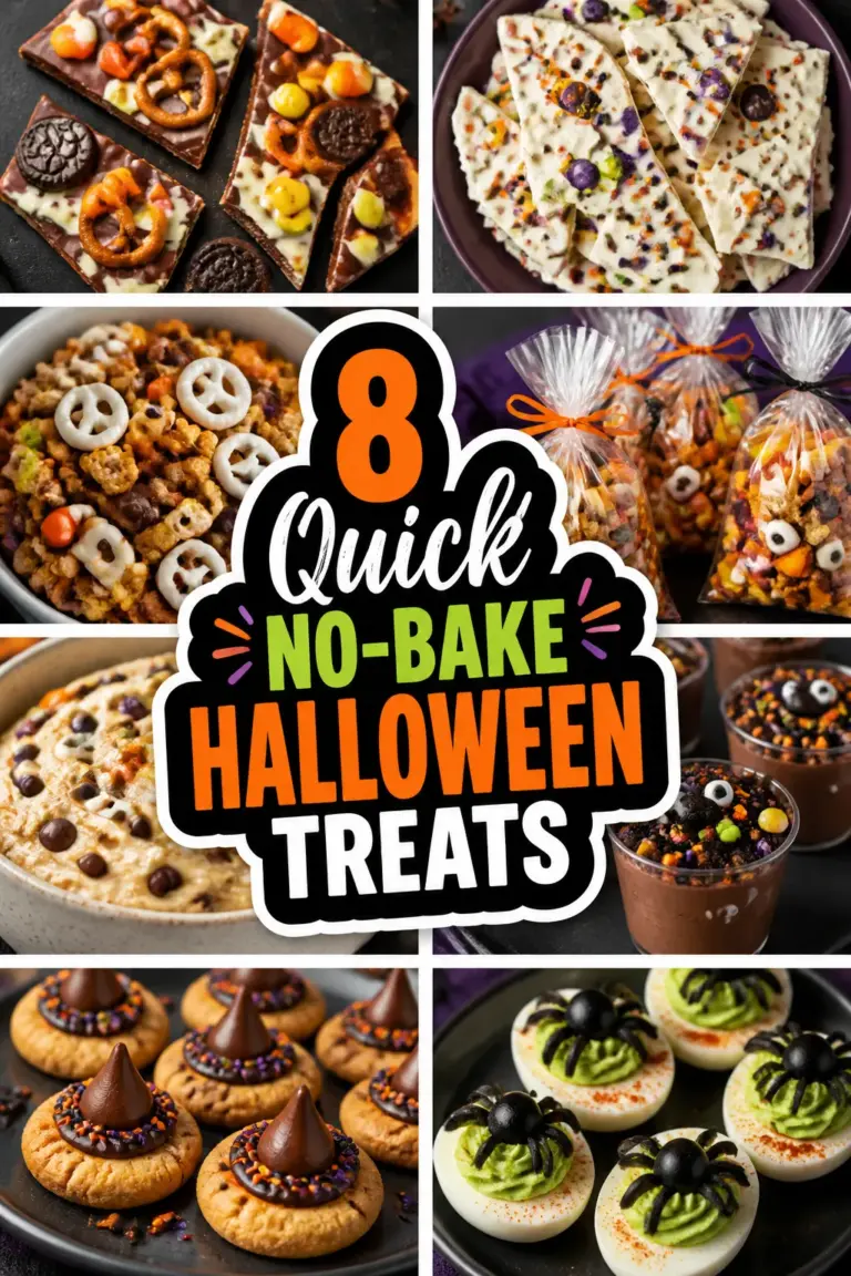 8 Quick No-Bake Halloween Treats Pinterest pin