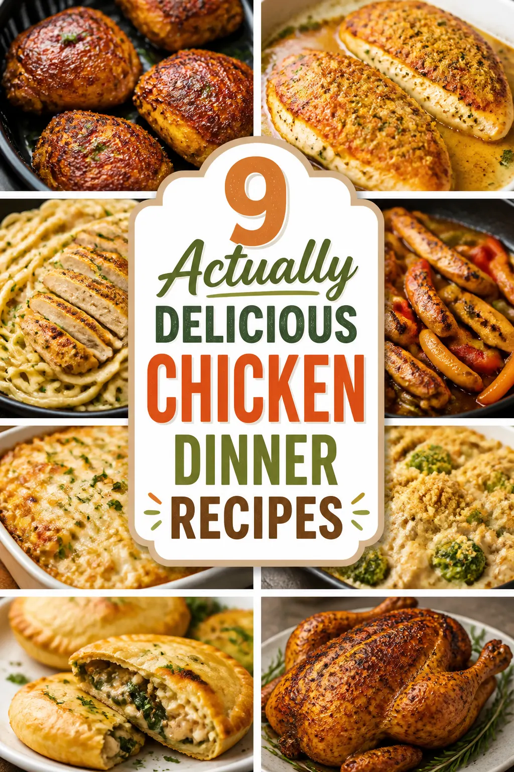9 Actually Delicious Chicken Dinner Recipes Pinterest pin