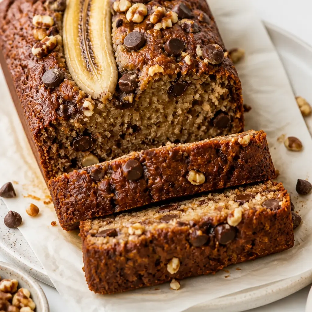 Almond Flour Banana Bread close-up view