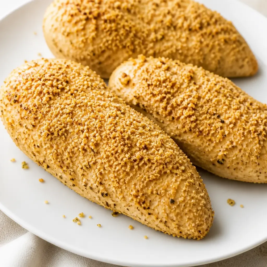 Baked Parmesan Garlic Chicken (4 ingredients!) close-up view