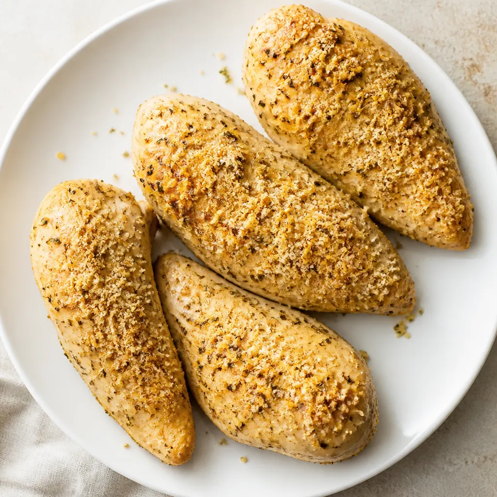 Baked Parmesan Garlic Chicken (4 ingredients!)