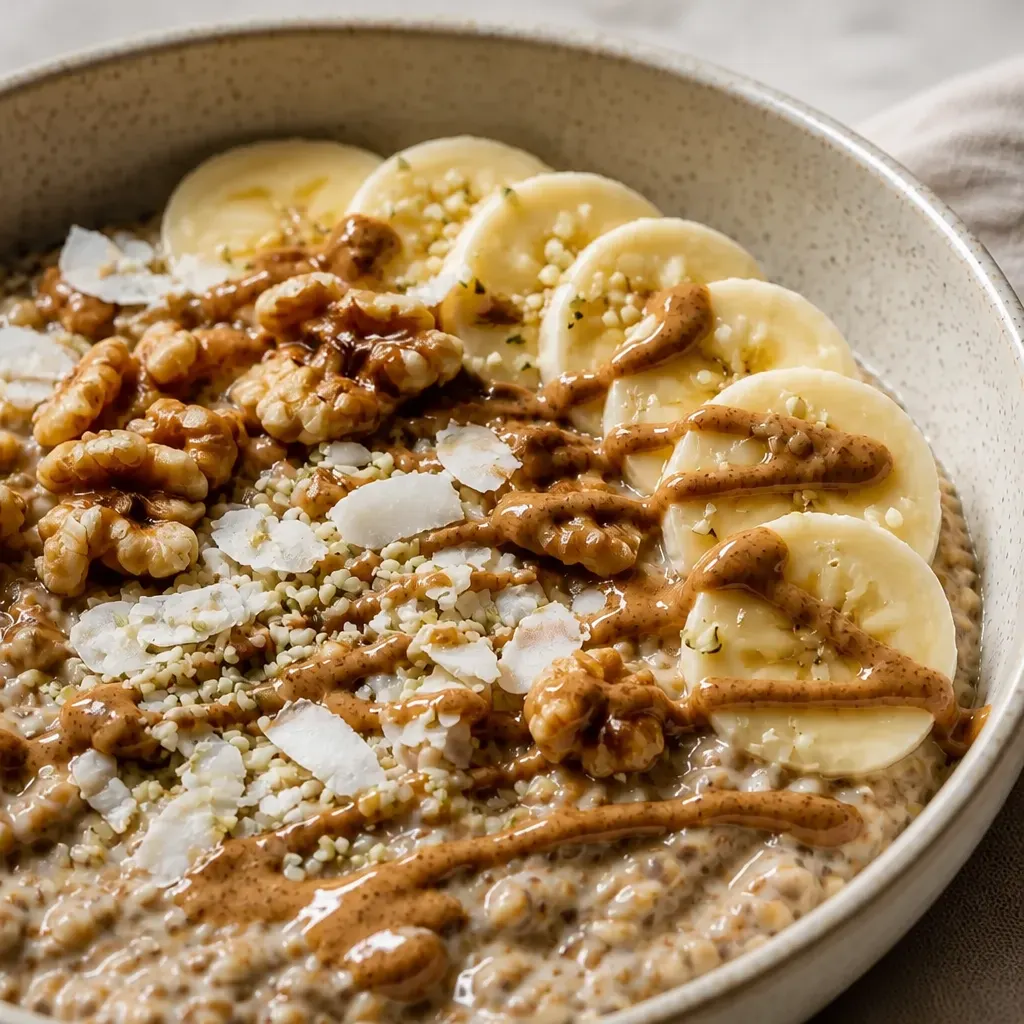 Banana Chia Pudding close-up view