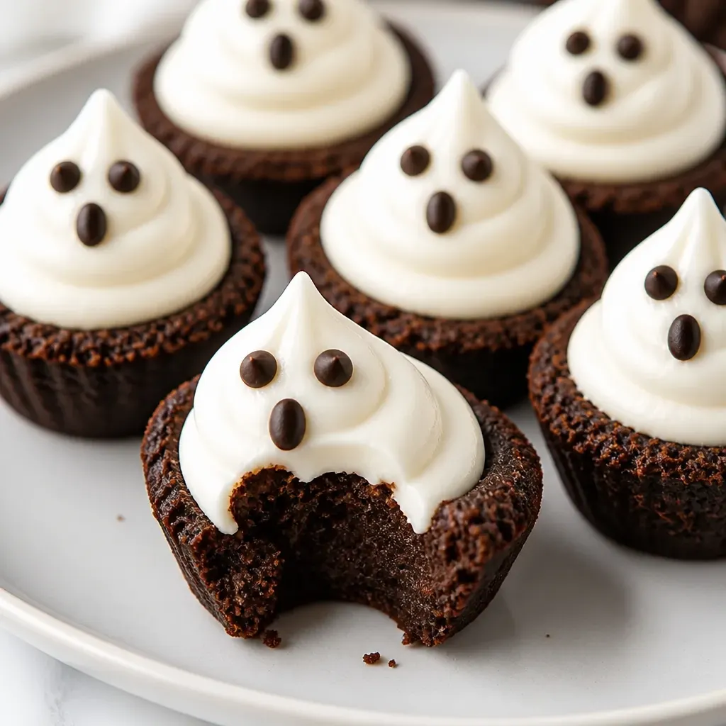 Brownie Brittle Cookie Ghost Cups close-up view