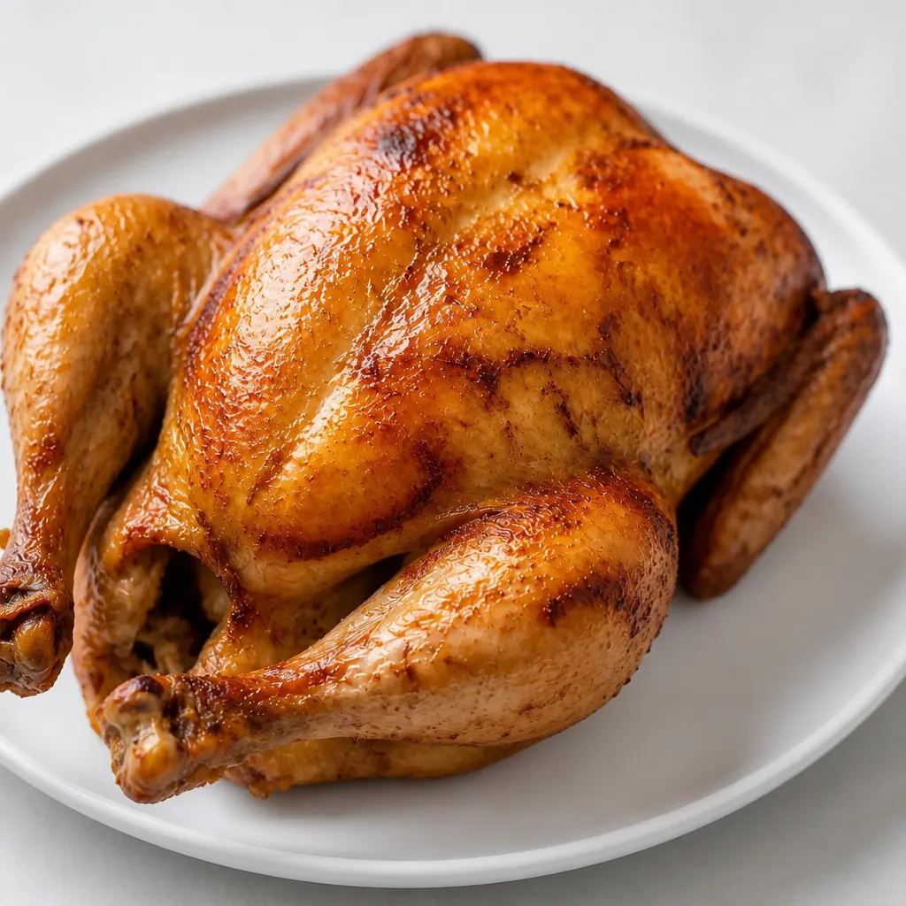 Buttermilk Marinated Air Fryer Whole Chicken close-up view