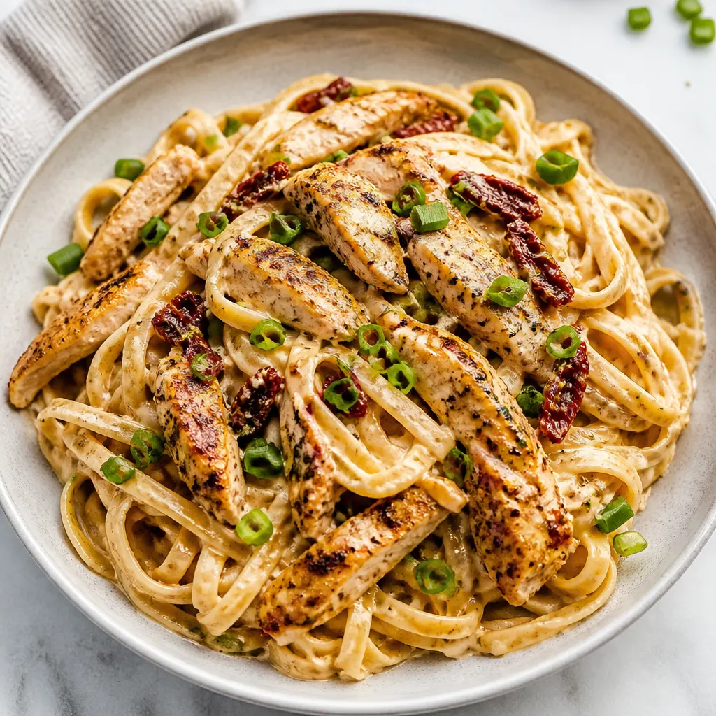 Cajun Chicken Alfredo Recipe with Linguine Pasta