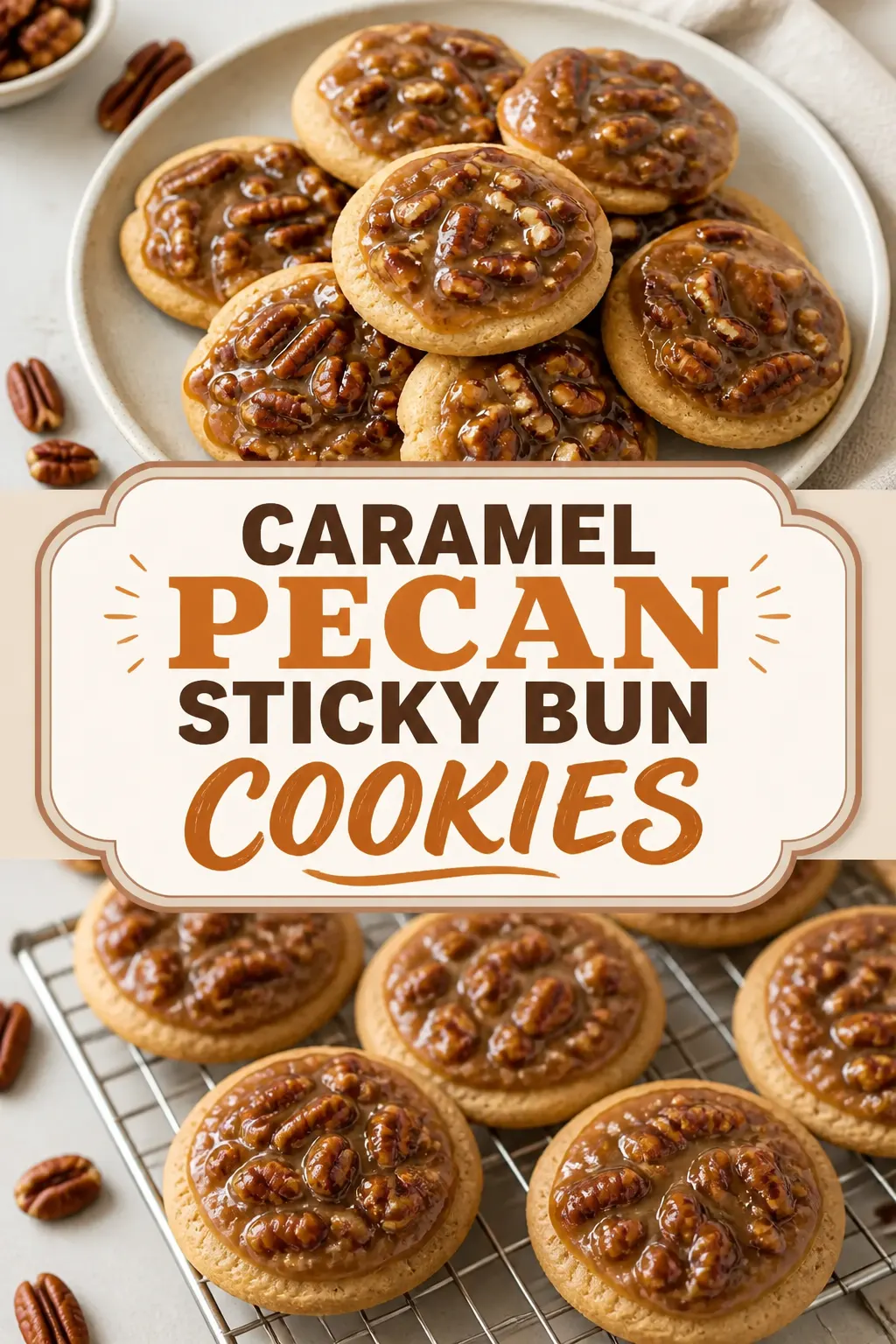 Caramel Pecan Sticky Bun Cookies Pinterest pin
