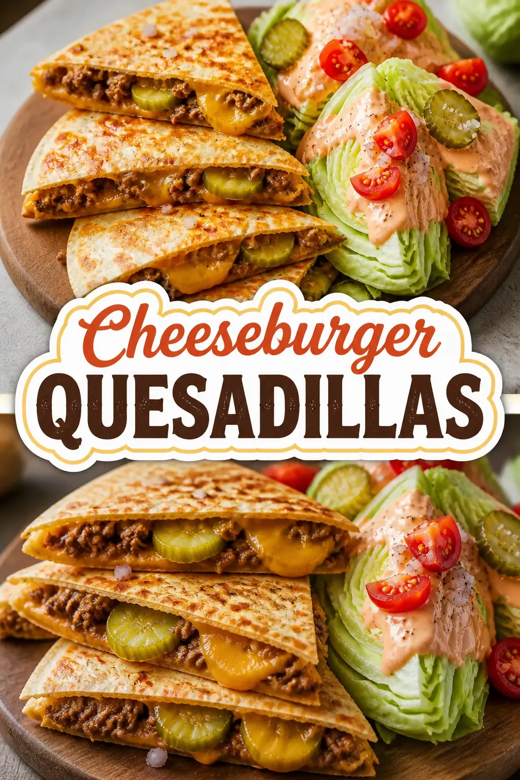 Cheeseburger Quesadillas Pinterest pin