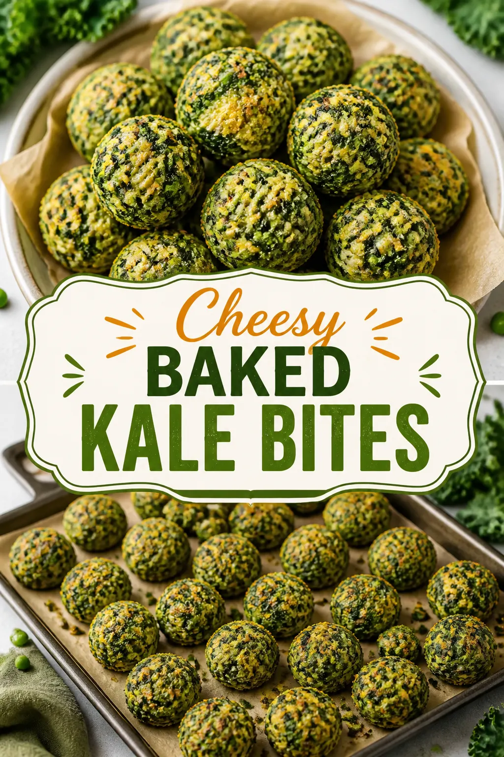 Cheesy Baked Kale Bites Pinterest pin