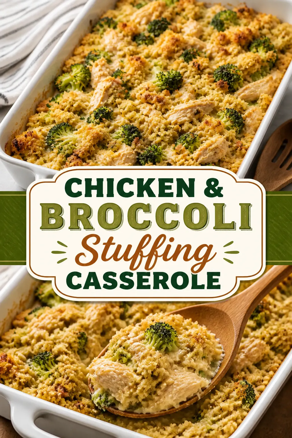Chicken & Broccoli Stuffing Casserole Pinterest pin