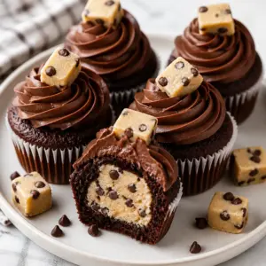 Cookie Dough Stuffed Cupcakes