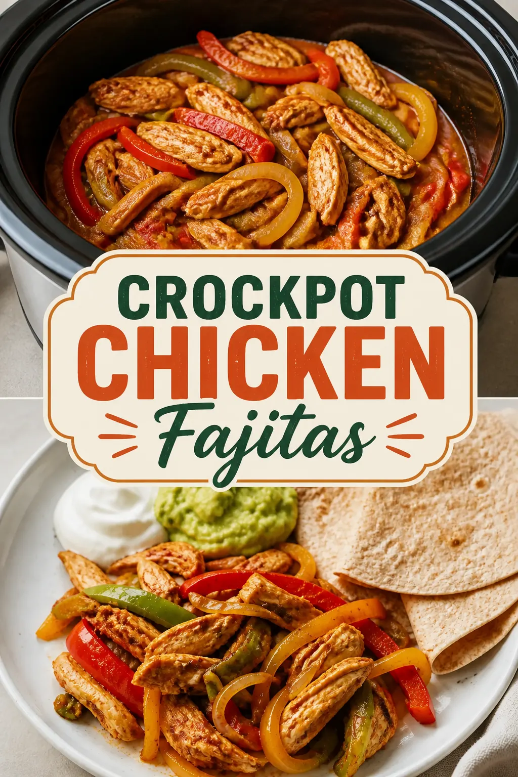 Crockpot Chicken Fajitas Pinterest pin