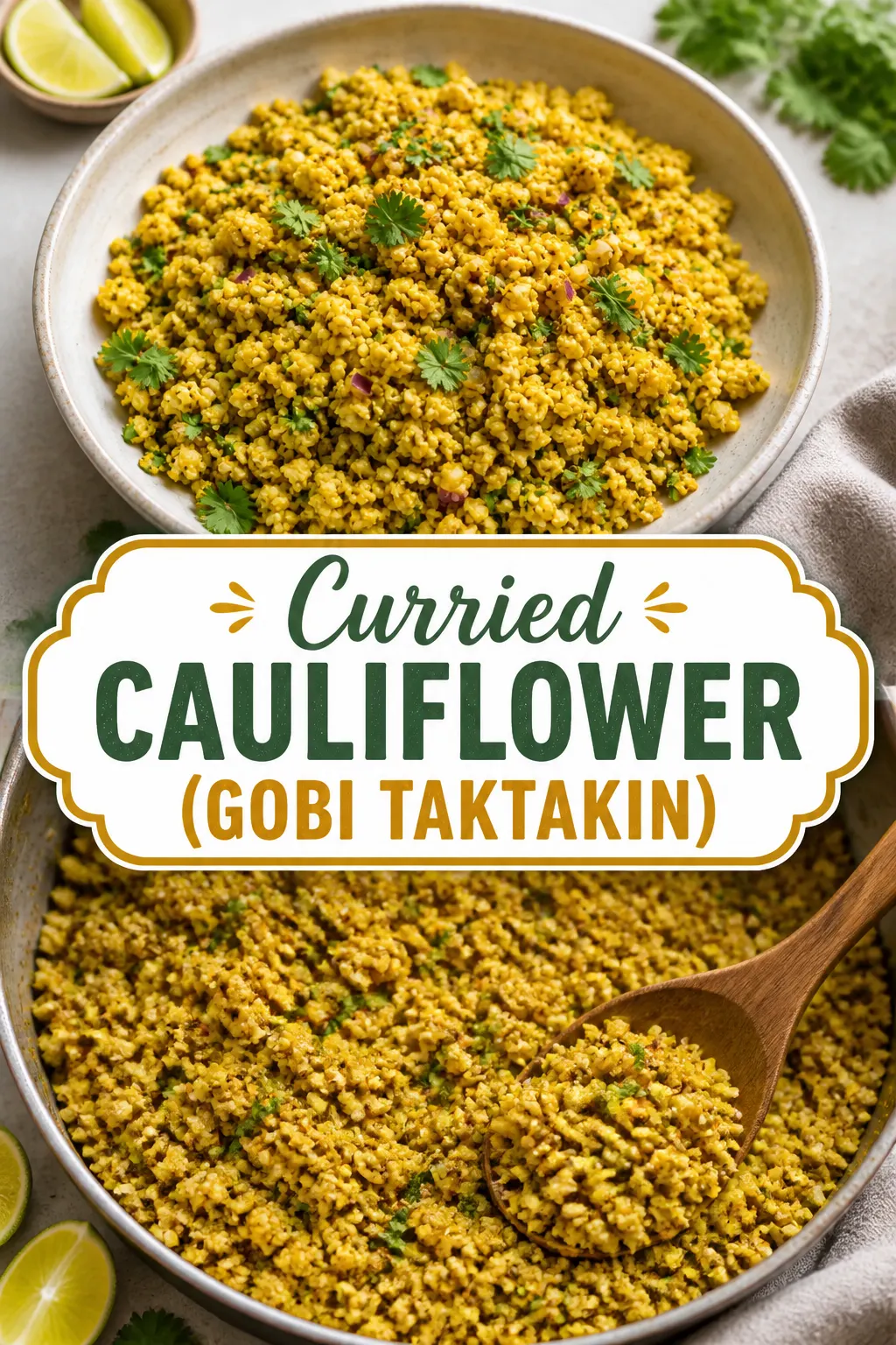 Curried Cauliflower (Gobi Taktakin) Pinterest pin