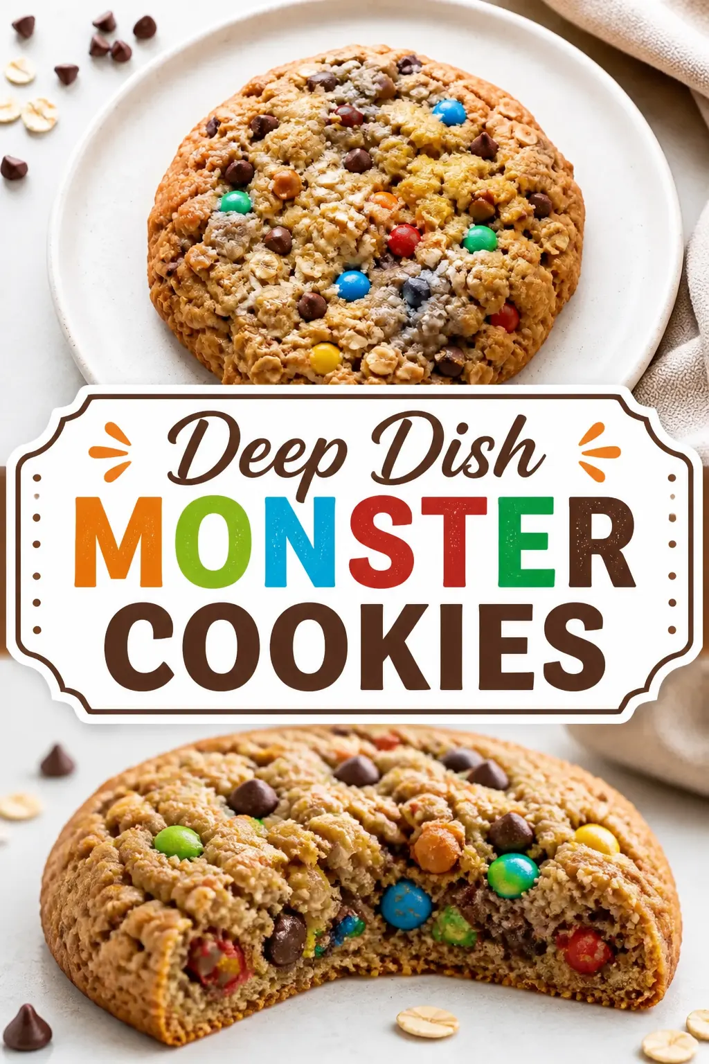 Deep Dish Monster Cookies Pinterest pin