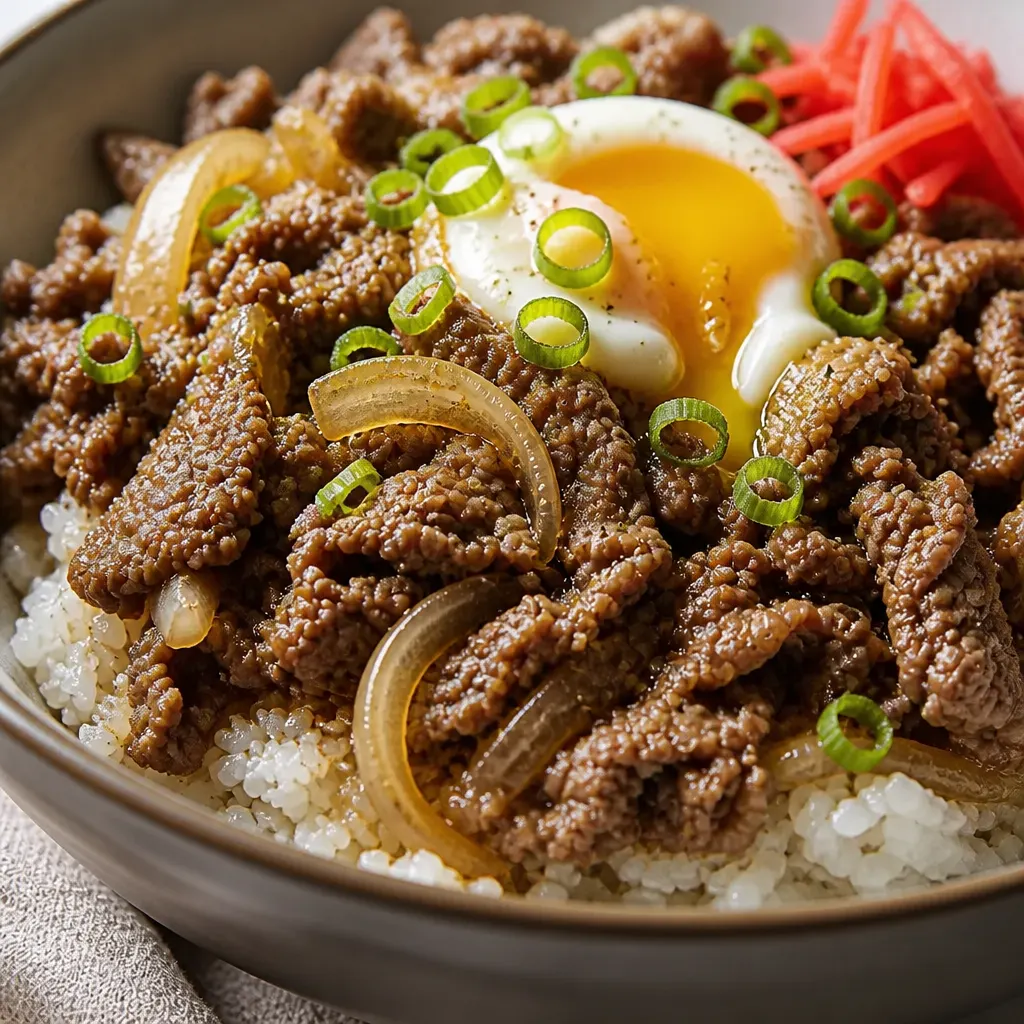 Gyudon Recipe close-up view