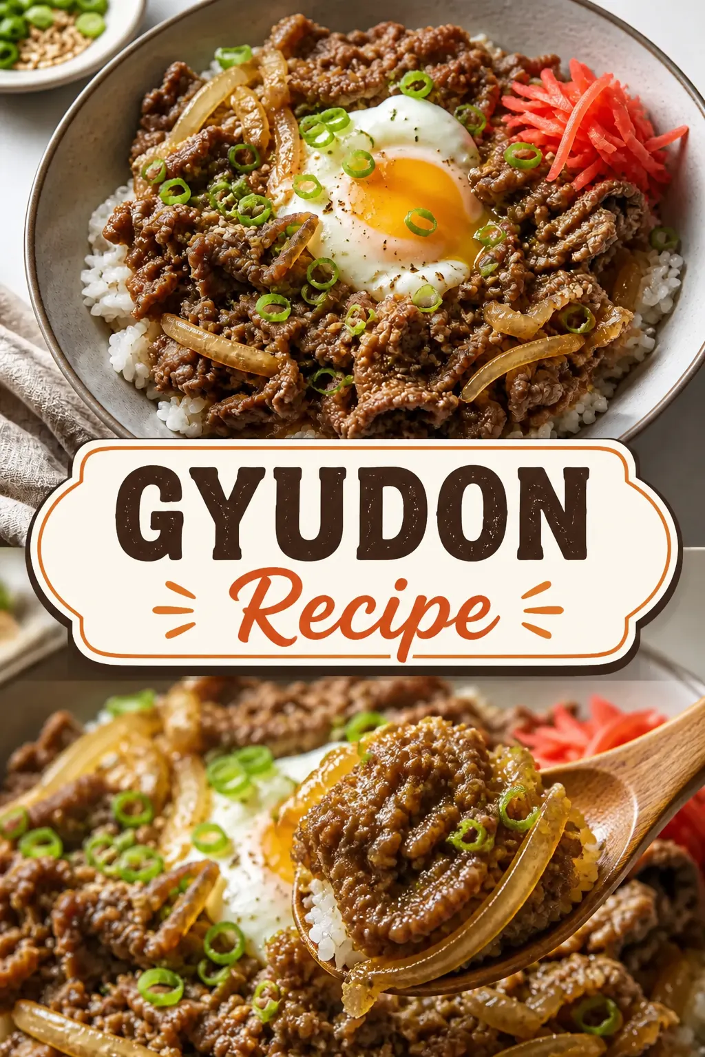 Gyudon Recipe Pinterest pin