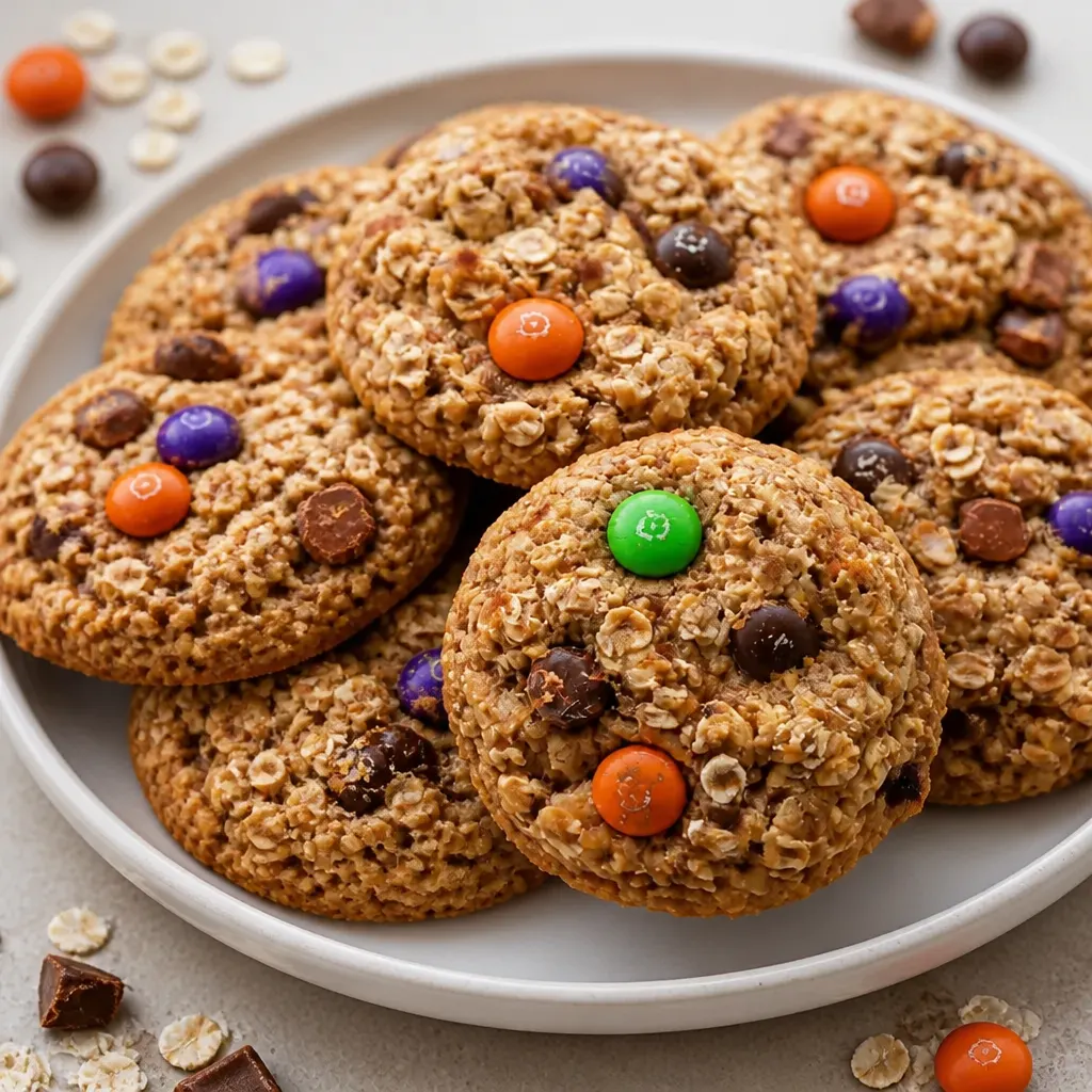 Halloween Gluten Free Monster Cookies close-up view