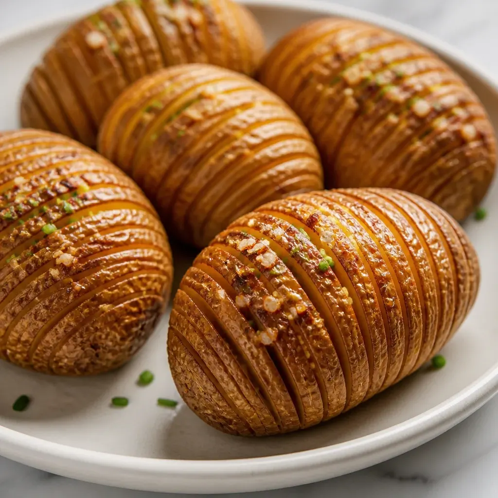 Hasselback Potatoes close-up view