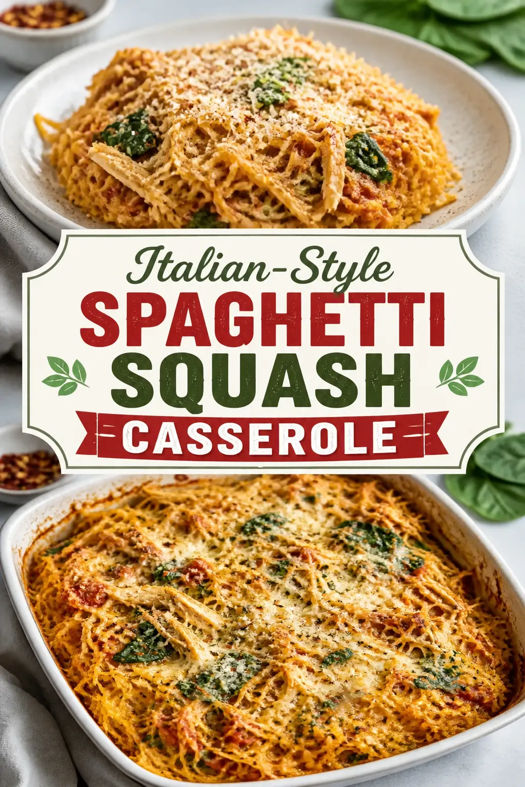 Italian-Style Spaghetti Squash Casserole Pinterest pin