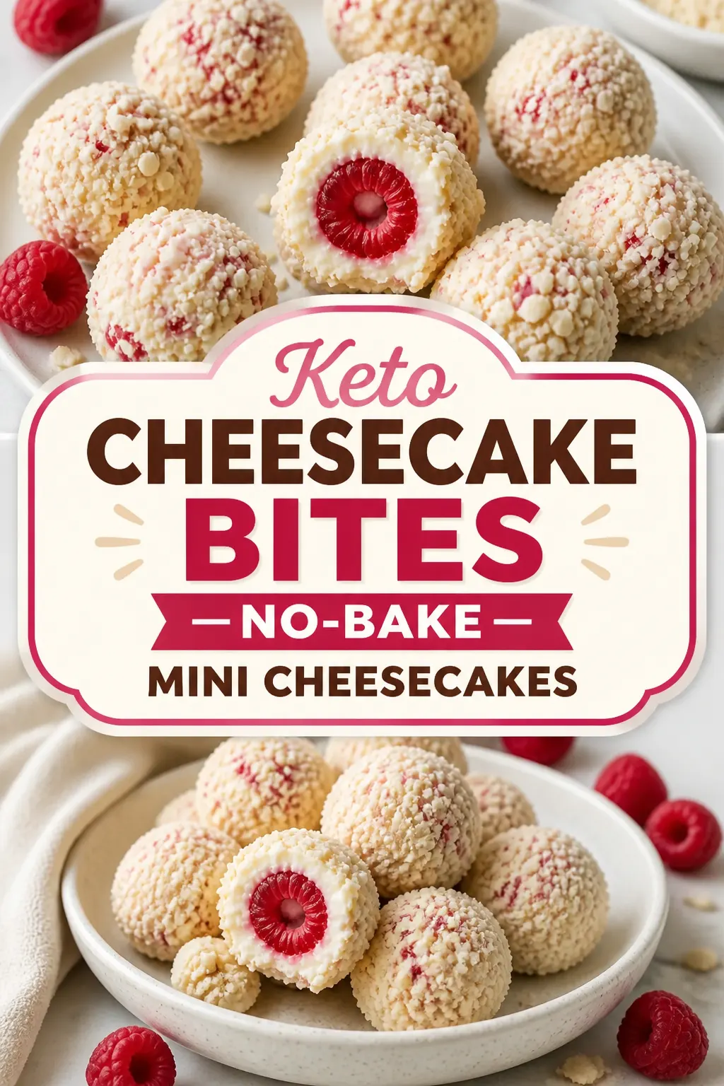 Keto Cheesecake Bites — No‑Bake Mini Cheesecakes Pinterest pin