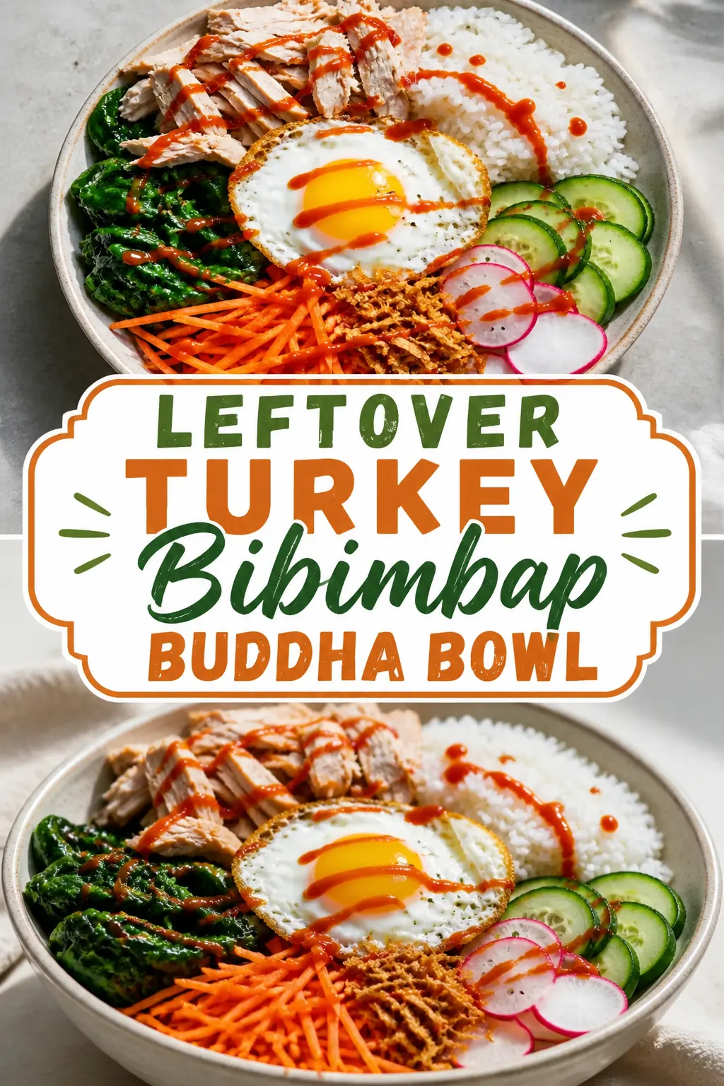 Leftover Turkey Bibimbap Buddha Bowl Pinterest pin