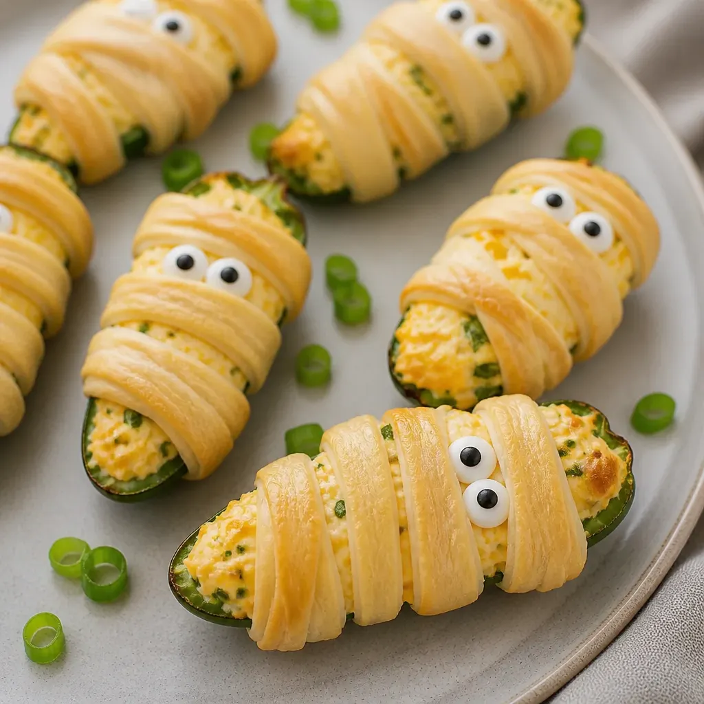 Mummy Jalapeño Poppers close-up view