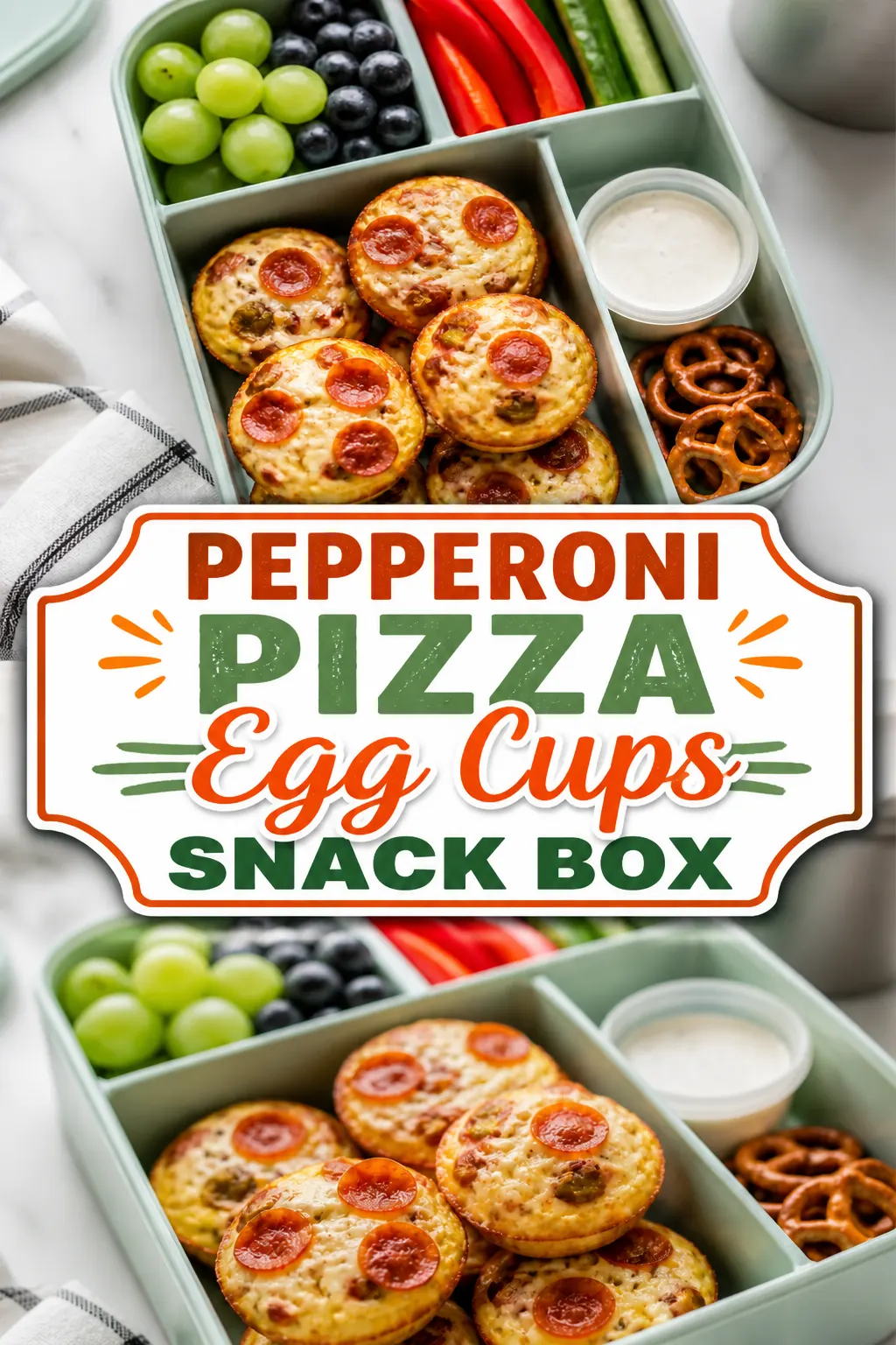 Pepperoni Pizza Egg Cups Snack Box Pinterest pin