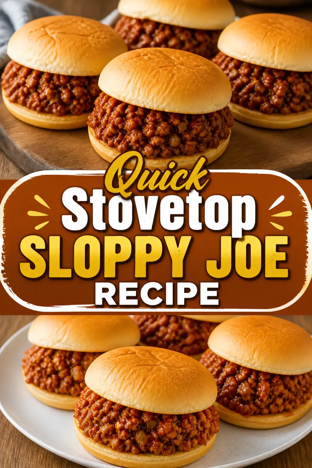Quick Stovetop Sloppy Joe Recipe Pinterest pin