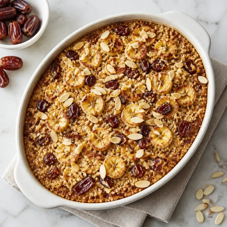 Quinoa Breakfast Bake with Dates and Bananas