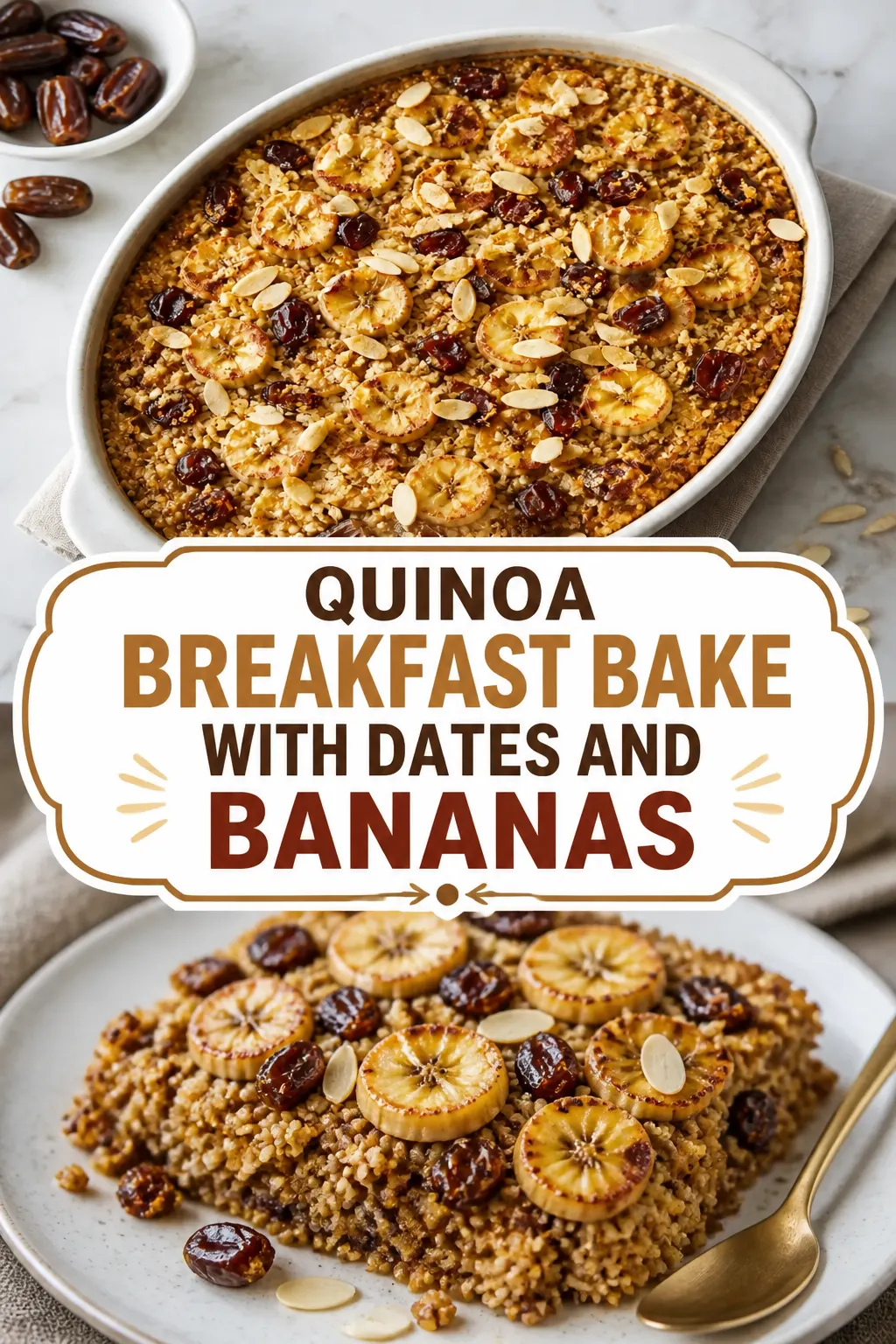 Quinoa Breakfast Bake with Dates and Bananas Pinterest pin