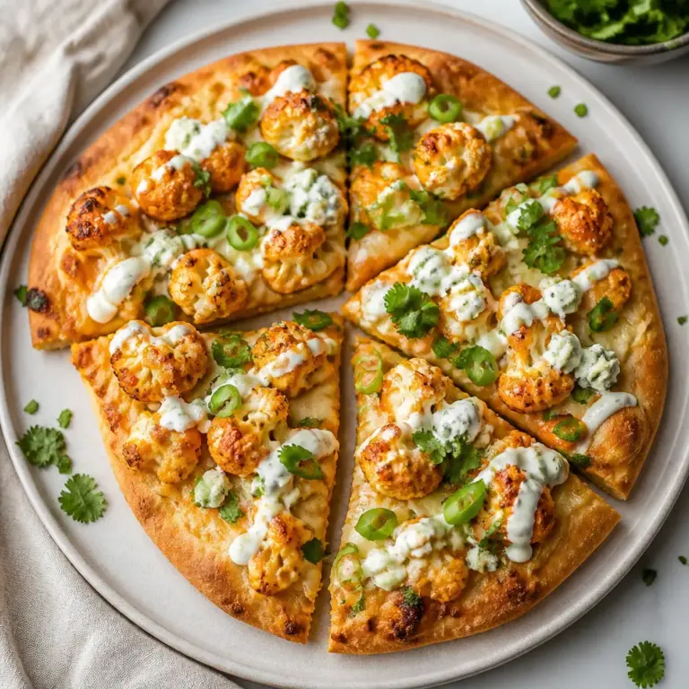 Roasted Buffalo Cauliflower Flatbread