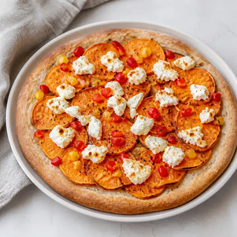 Roasted Sweet Potato and Goat Cheese Pizza