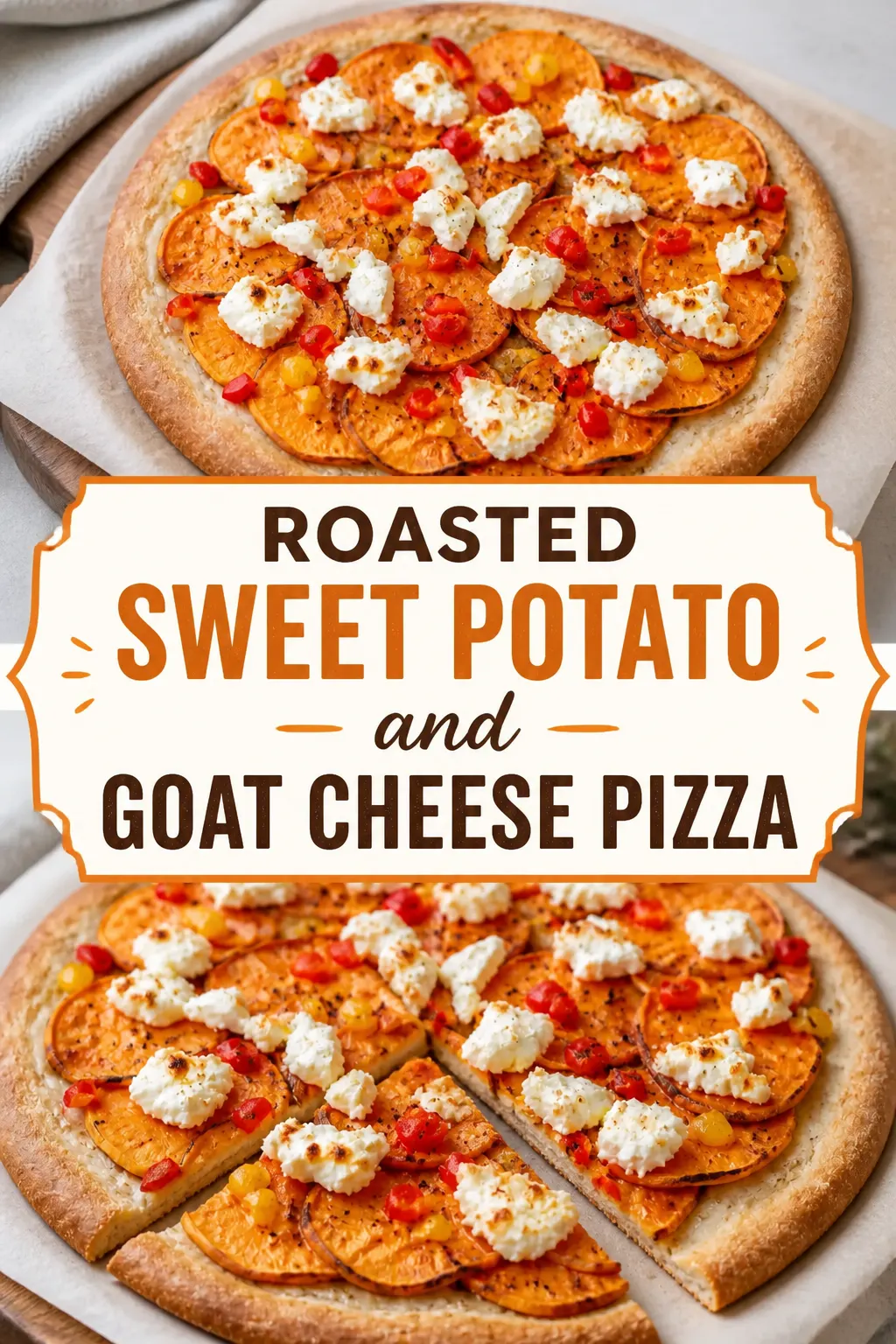Roasted Sweet Potato and Goat Cheese Pizza Pinterest pin
