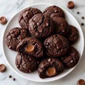 Rolo Stuffed Chocolate Cake Mix Cookies