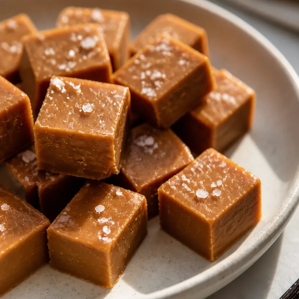 Salted Brown Sugar & Honey Fudge close-up view