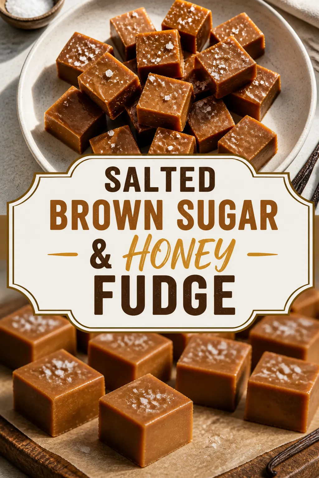 Salted Brown Sugar & Honey Fudge Pinterest pin