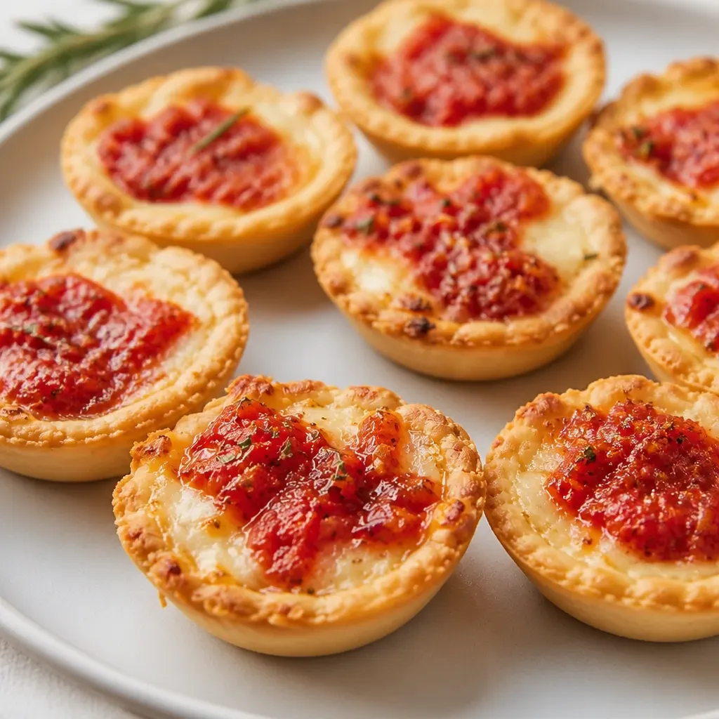 Savory Cheese Tartlets with Spicy Tomato Jam close-up view