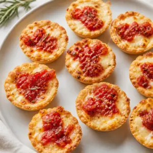 Savory Cheese Tartlets with Spicy Tomato Jam