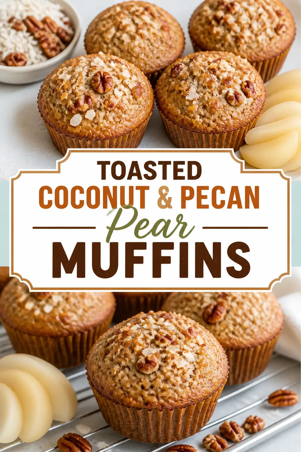 Toasted Coconut & Pecan Pear Muffins Pinterest pin