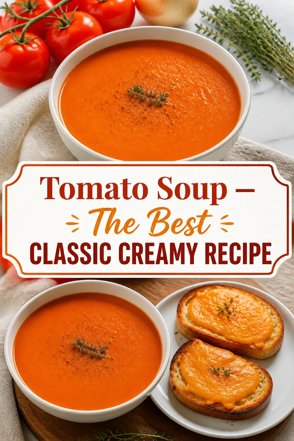 Tomato Soup — The Best Classic Creamy Recipe Pinterest pin