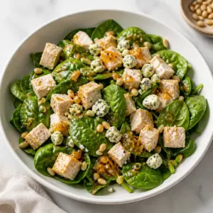 Turkey Spinach Salad with Mango Chutney Vinaigrette