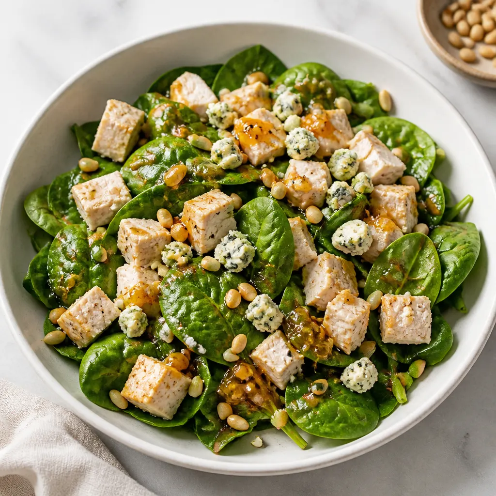 Turkey Spinach Salad with Mango Chutney Vinaigrette