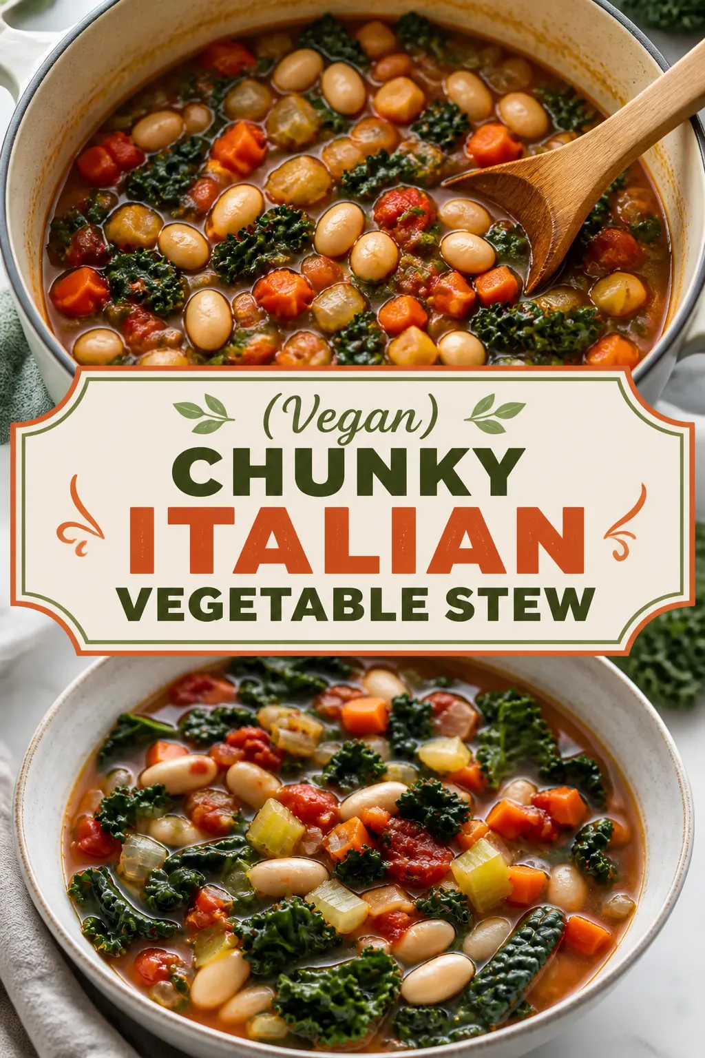 (Vegan) Chunky Italian Vegetable Stew Pinterest pin