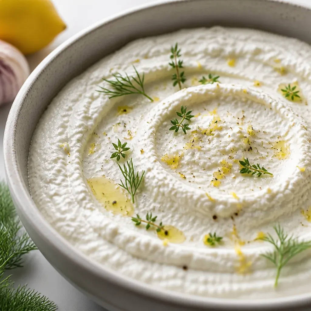 Whipped Cottage Cheese Dip close-up view