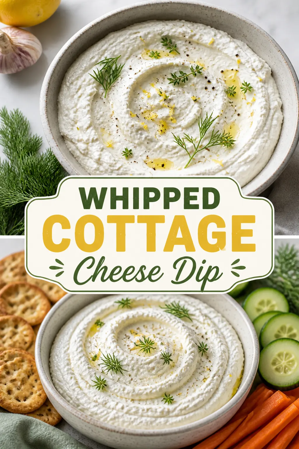 Whipped Cottage Cheese Dip Pinterest pin