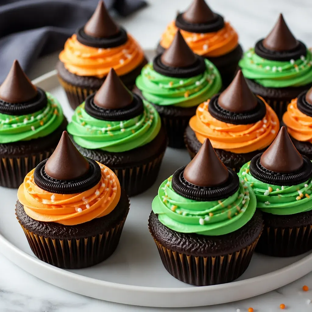 Witch Hat Cupcakes close-up view
