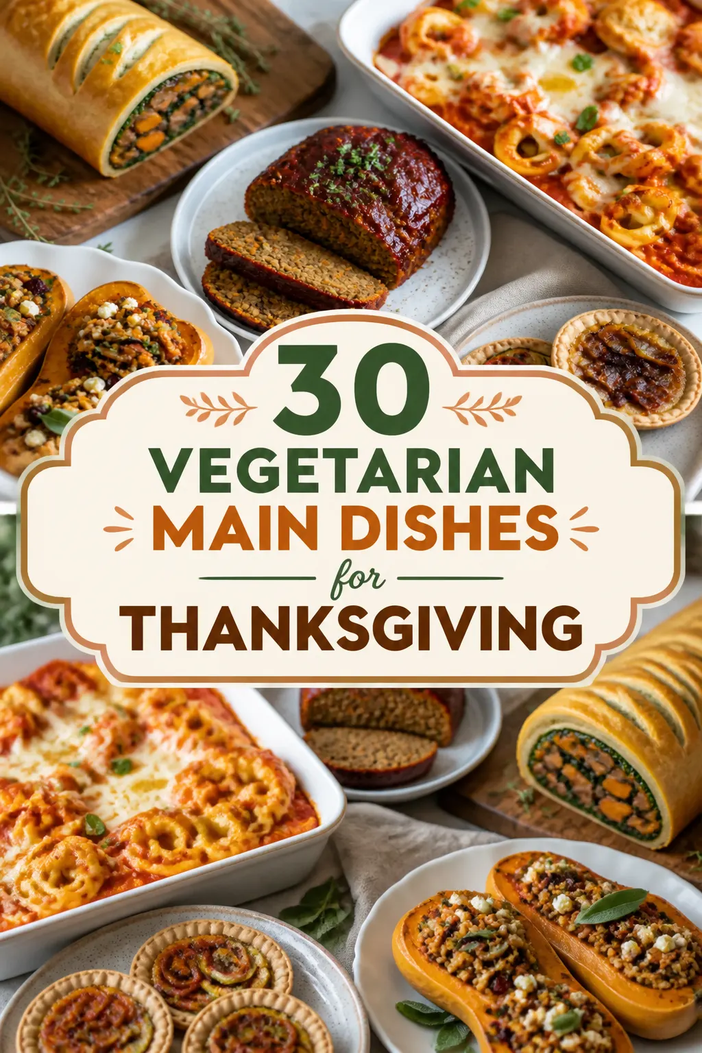 30 Vegetarian Main Dishes for Thanksgiving Pinterest pin