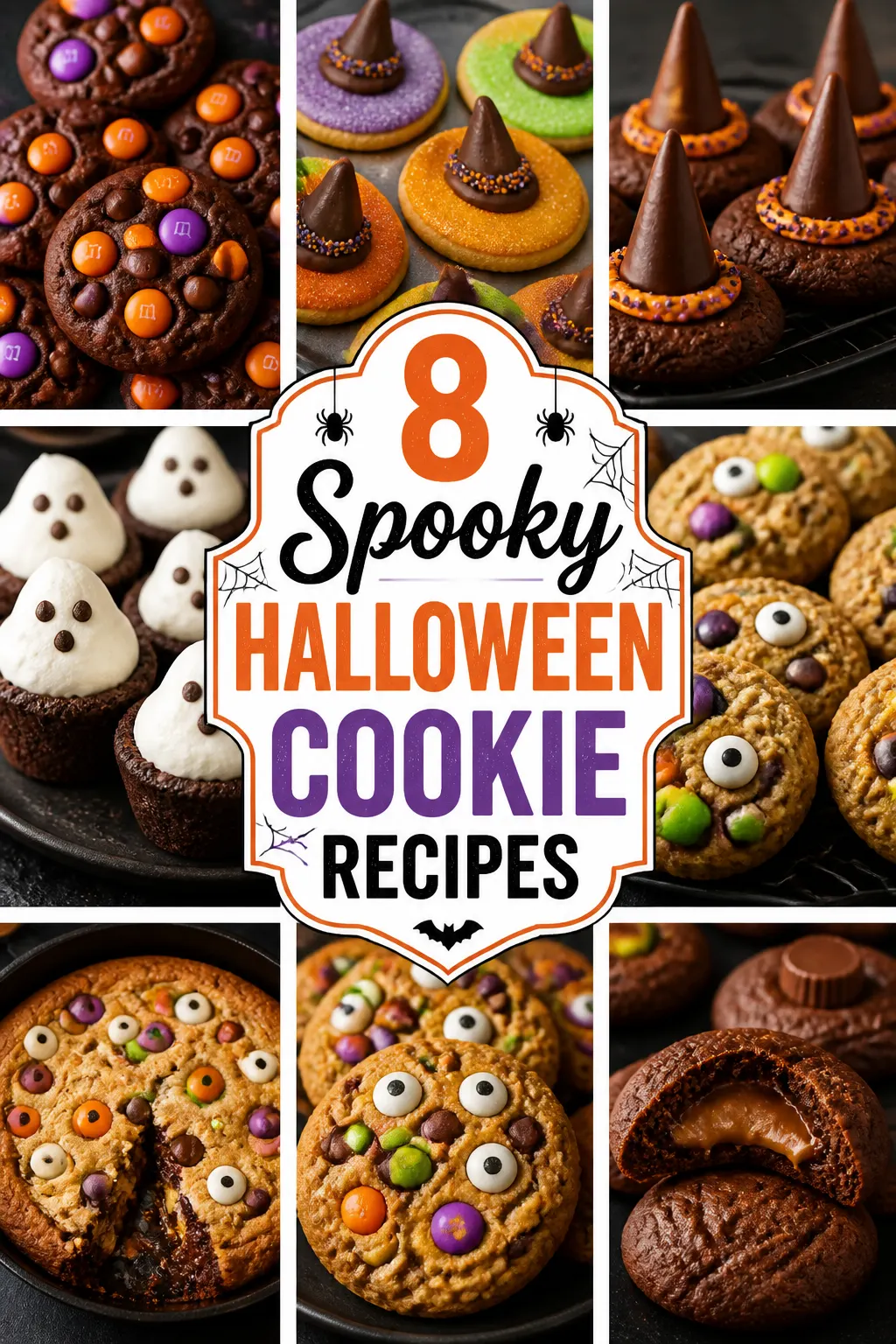 8 Spooky Halloween Cookie Recipes Pinterest pin